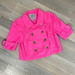 Apollo Cotton Twill Crop‎ Jacket Pink Girls Medium